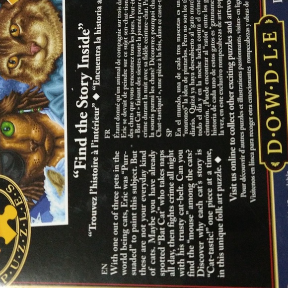 Dowdle Folk Art "Cats Around The Puzzle" - Picture 7 of 7